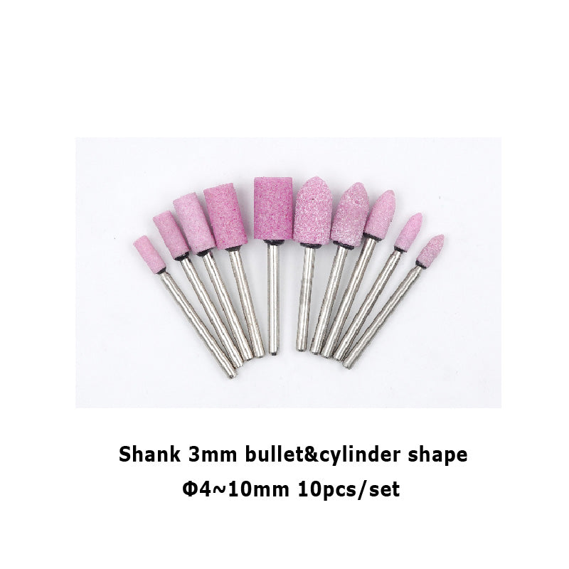 KENI 10pcs Pink Mounted Point Abrasive Grinding Mounted Head 3mm Shank