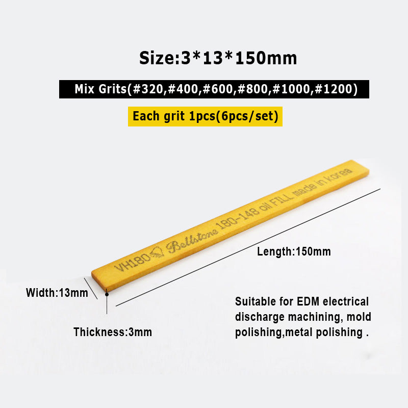 BellStone Polishing Stone for Mould Die 3x13x150mm mix grits 2