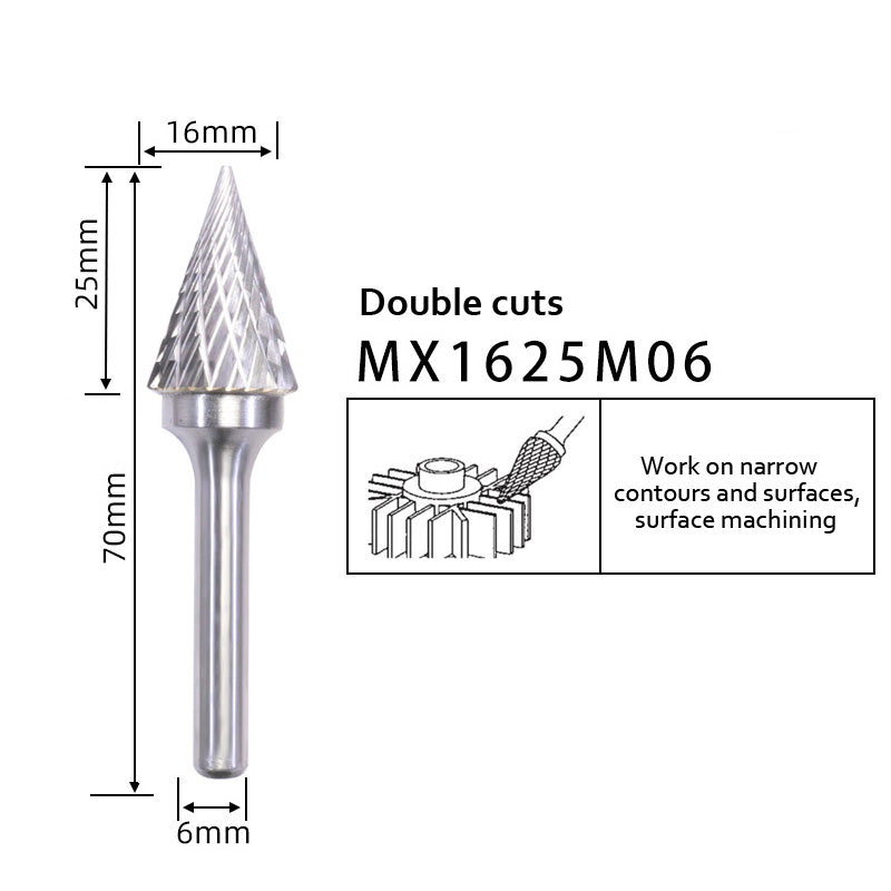Tungsten Carbide Rotary Files M Shape Single Double Cuts for Grinder Drill, DIY Wood-Working Carving, Soft Metal Polishing, Engraving, Drilling