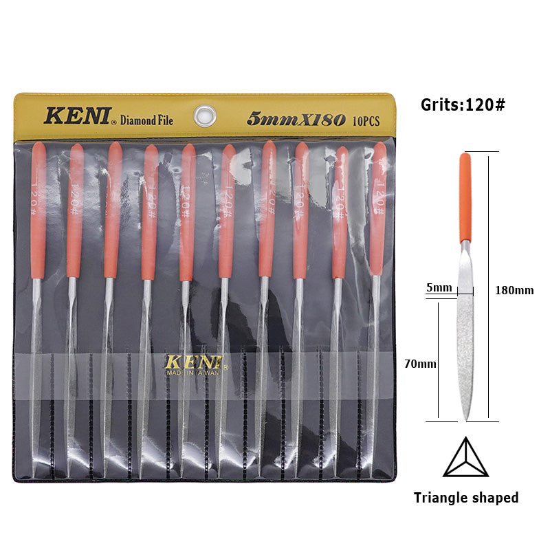 KENI Diamond Needle Files Set 120 Grit 10pcs