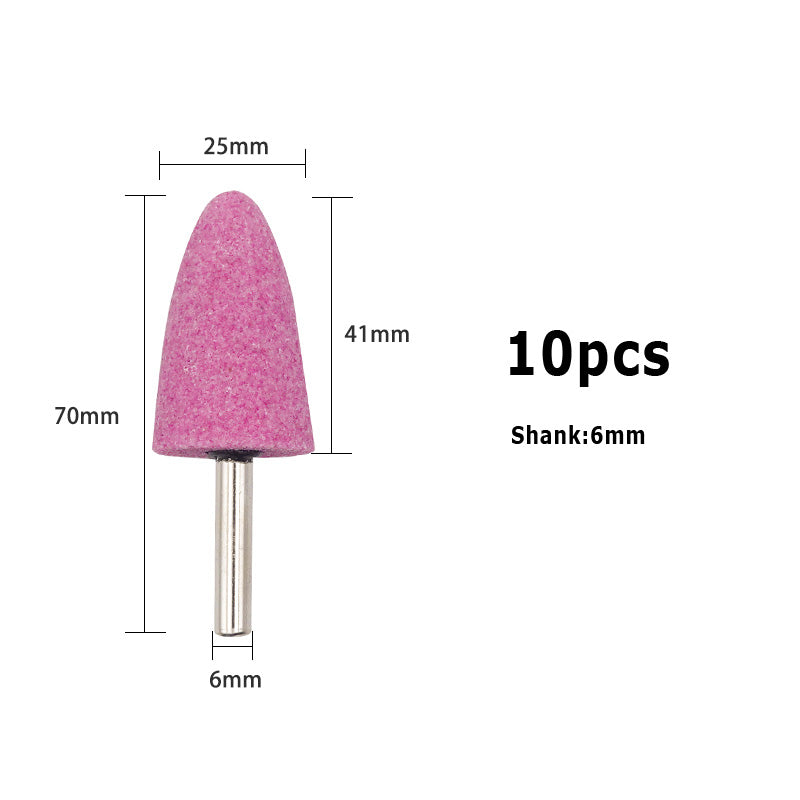 KENI 10pcs Pink Mounted Point Abrasive Grinding Mounted Head 6mm Shank