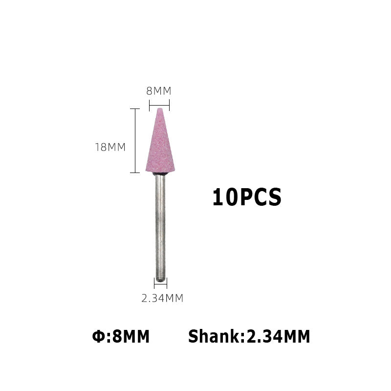 KENI 10pcs Mounted Point Abrasive Grinding Mounted Head Cone Shape 3mm/2.34mm Shank