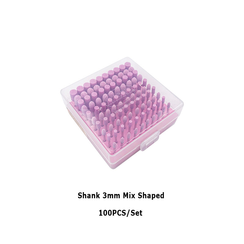 KENI 100pcs Mounted Point Abrasive Grinding Mounted Head 3mm Shank