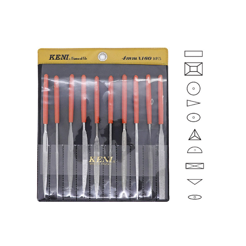 KENI Diamond Needle Files Set 120 Grit 10pcs
