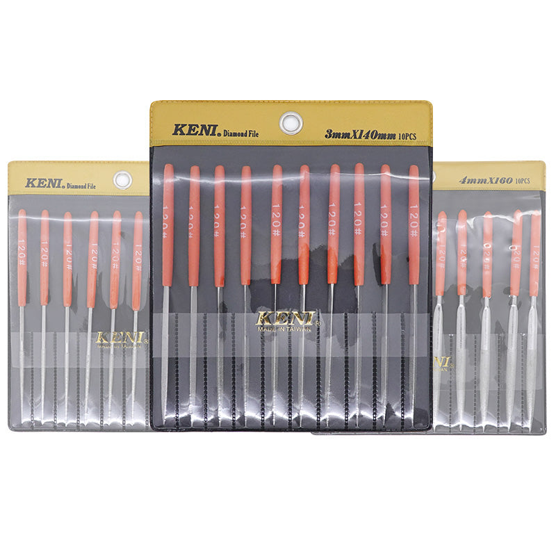 KENI Diamond Needle Files Set 120 Grit 10pcs