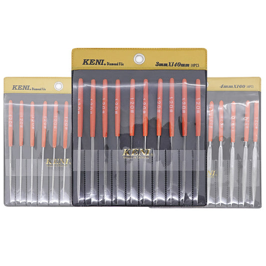 KENI Diamond Needle Files Set 120 Grit 10pcs