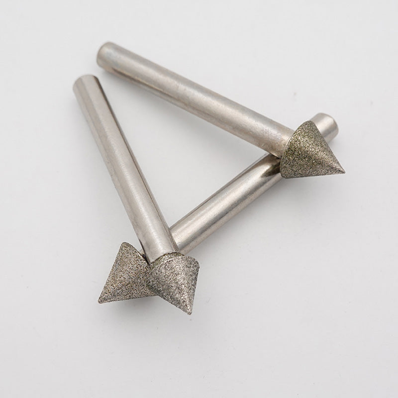 KENI 3pcs Diamond Mounted Points Cone Shape 3/6/8mm Shank
