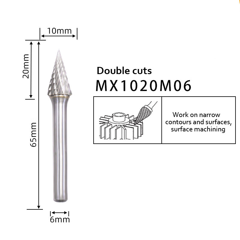 Tungsten Carbide Rotary Files M Shape Single Double Cuts for Grinder Drill, DIY Wood-Working Carving, Soft Metal Polishing, Engraving, Drilling