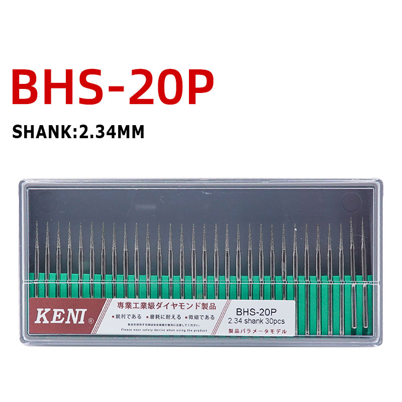 KENI 30pcs BHS-30 Diamond Mounted Points Set 2.34mm Shank