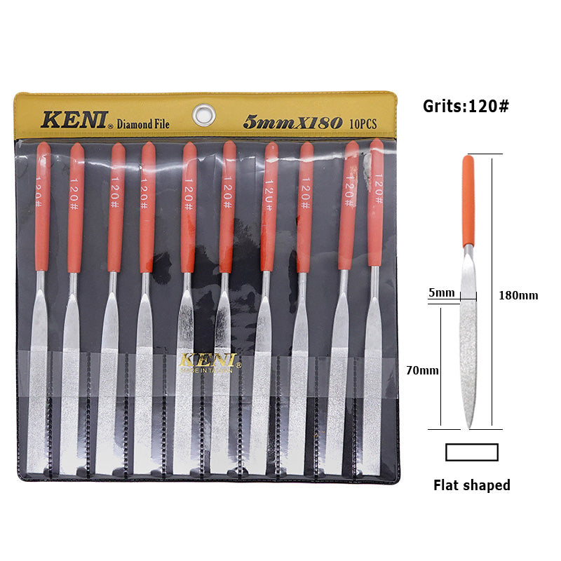 KENI Diamond Needle Files Set 120 Grit 10pcs