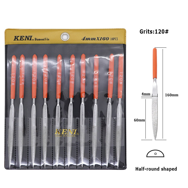 KENI Diamond Needle Files Set 120 Grit 10pcs